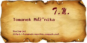 Tomanek Mónika névjegykártya